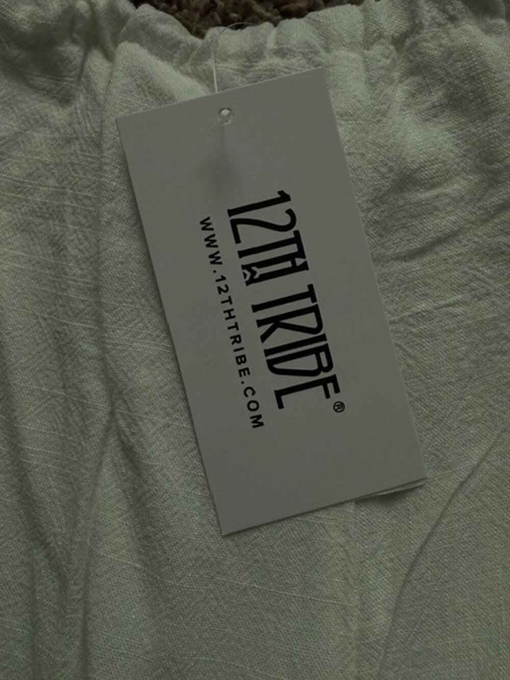 NWT 12th Tribe Clear Breeze White Linen Pants Size S - Picture 4 of 4